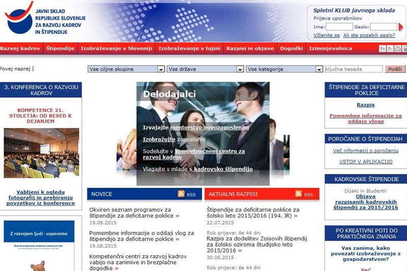 Kako do vloge za štipendijo za deficitarne poklice, ko spletna stran ne deluje