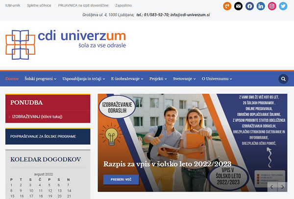Obišči  http://www.cdi-univerzum.si